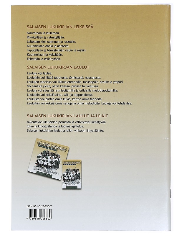 Salaisen lukukirjan laulut ja leikit - Perkiö, Soili - Musiikki- ja elokuvakirjat - 10105419523 - 1