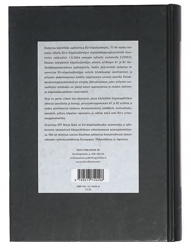 EU-kilpailuoikeus - Marjo Ojala - Tietokirjat ja oppaat - 10105419813 - 1
