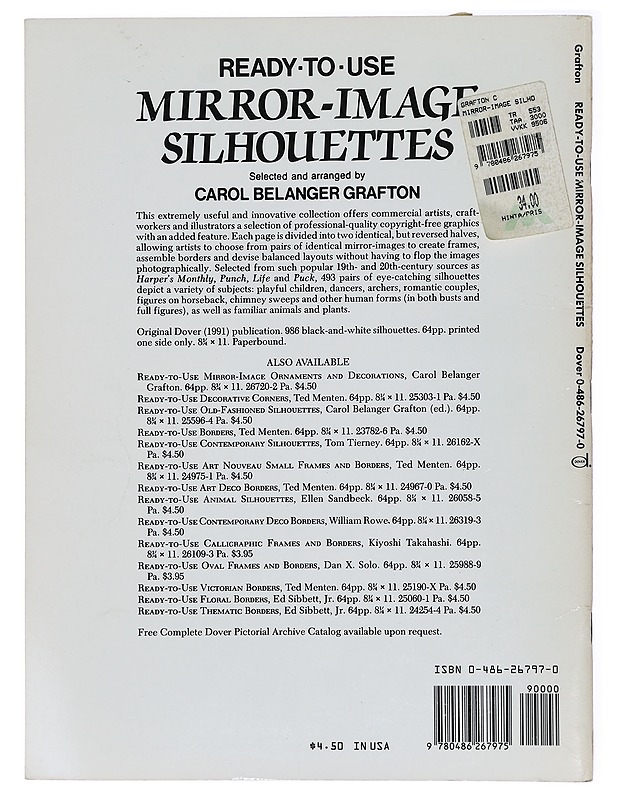 Ready-To-Use Mirror-Image Silhouettes (Dover Clip-Art Series) - Carol Belanger Grafton - Harrastekirjat - 10105419909 - 1