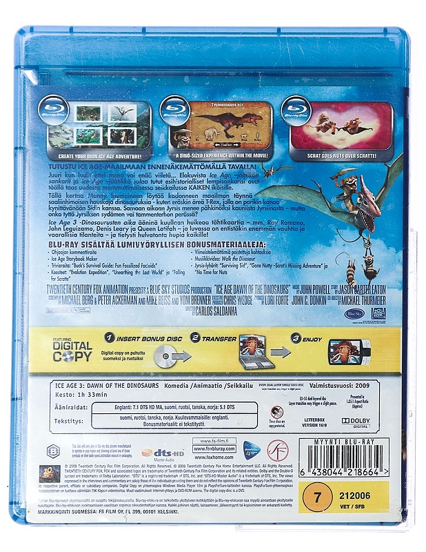 Ice Age 3: Dinosaurusten aika - Blu-ray + DVD - Blu-ray-levyt - 10105419936 - 1