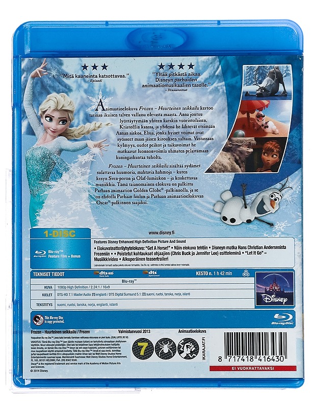 Frozen - Huurteinen seikkailu - Blu-ray - Blu-ray-levyt - 10105420118 - 1