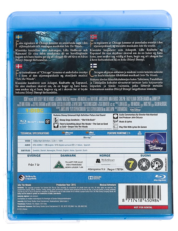 Into The Woods - Blu-ray - Blu-ray-levyt - 10105420131 - 1