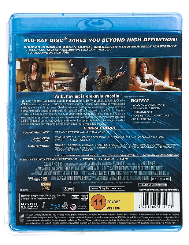 Reign Over Me - Blu-ray - Blu-ray-levyt - 10105420169 - 1