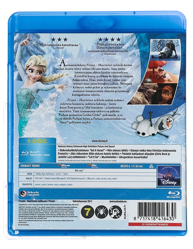 Frozen - Huurteinen seikkailu - Blu-ray - Blu-ray-levyt - 10105420300 - 1