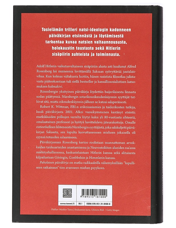 Paholaisen päiväkirja : Alfred Rosenberg ja kolmannen valtakunnan varastetut salaisuudet - Wittman, Robert K. - Elämäkerrat ja muistelmat - 10105420418 - 1