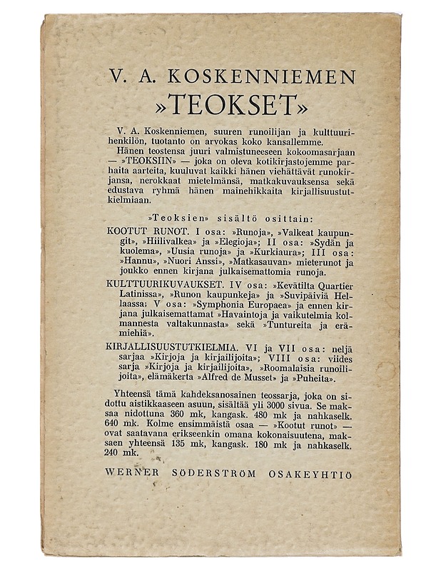 Etruskien haudoilta nykypäivän Italiaan - V.A. Koskenniemi - Elämäkerrat ja muistelmat - 10105420426 - 1