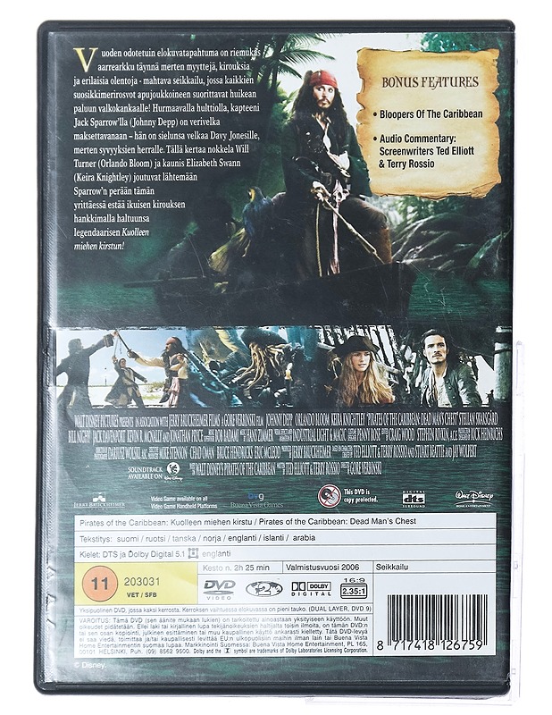 Pirates Of The Carribean: Kuolleen Miehen Kirstu - DVD - DVD-elokuvat - 10105420477 - 1