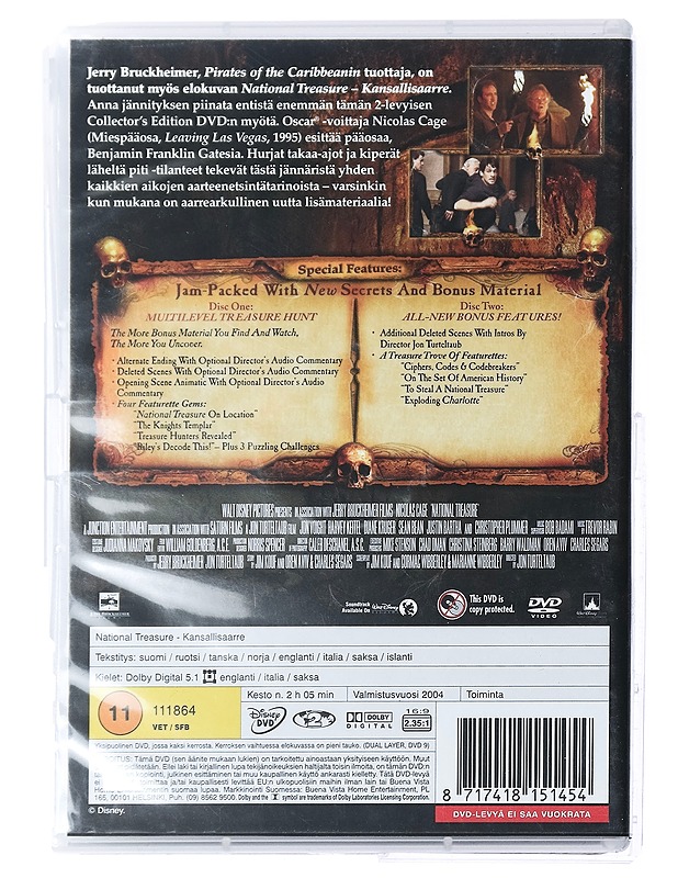 National Treasure: Kansallisaarre - DVD - DVD-elokuvat - 10105420595 - 1