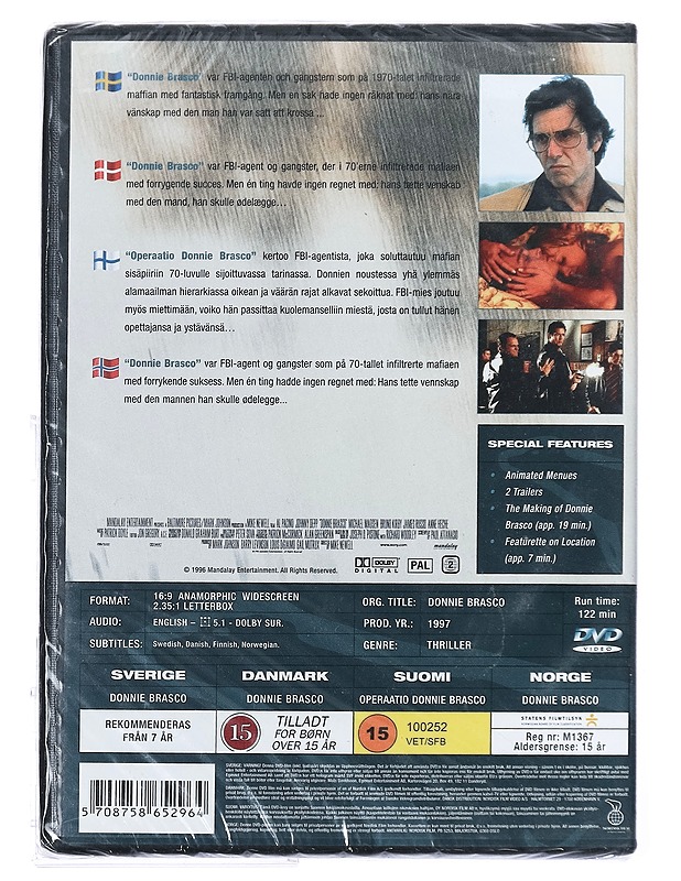 Donnie Brasco - DVD - DVD-elokuvat - 10105420619 - 1