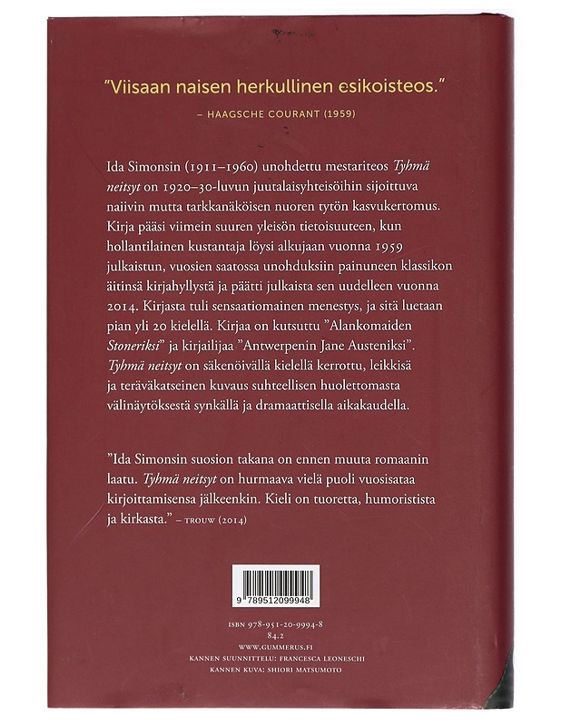 Tyhmä neitsyt - Simons, Ida - Elämäkerrat ja muistelmat - 10105420687 - 1