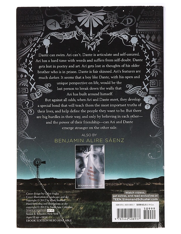 Aristotle and Dante discover the secrets of the universe - Benjamin Alire Sáenz - Nuorten kirjat - 10105420854 - 1