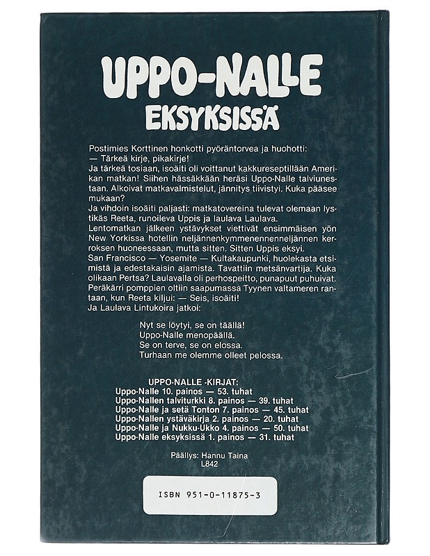 Uppo-Nalle eksyksissä - Karjalainen, Elina - Lastenkirjat - 10105421134 - 1