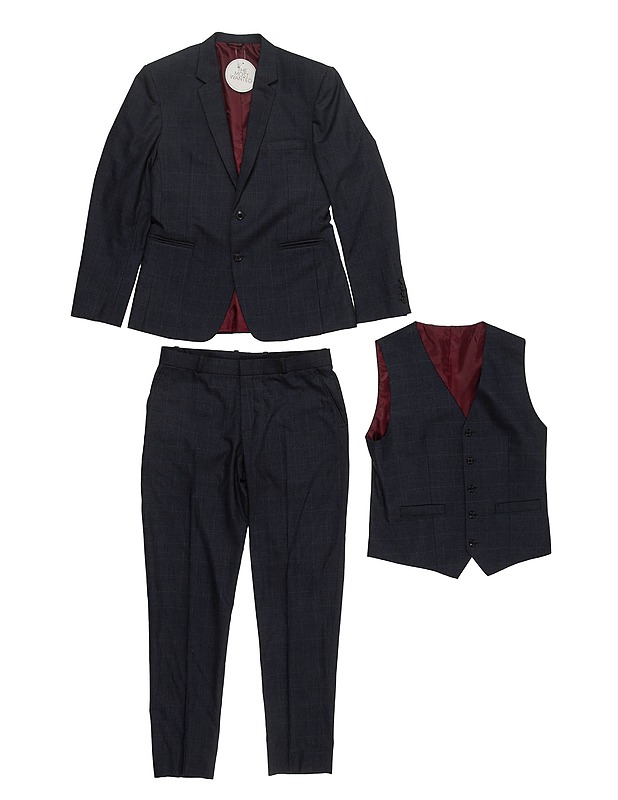 Sininen puvuntakki, ja -housut sekä liivi - Miesten puvut - 10105421228 - 0