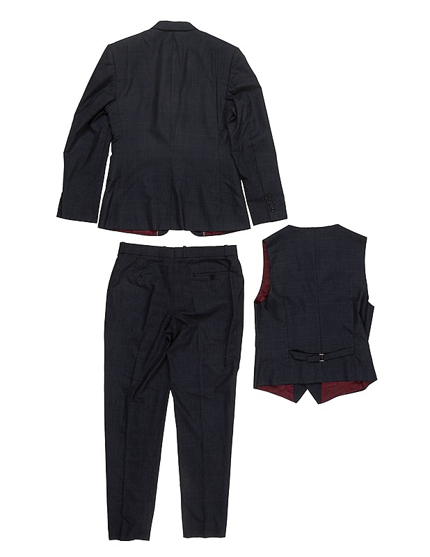 Sininen puvuntakki, ja -housut sekä liivi - Miesten puvut - 10105421228 - 1
