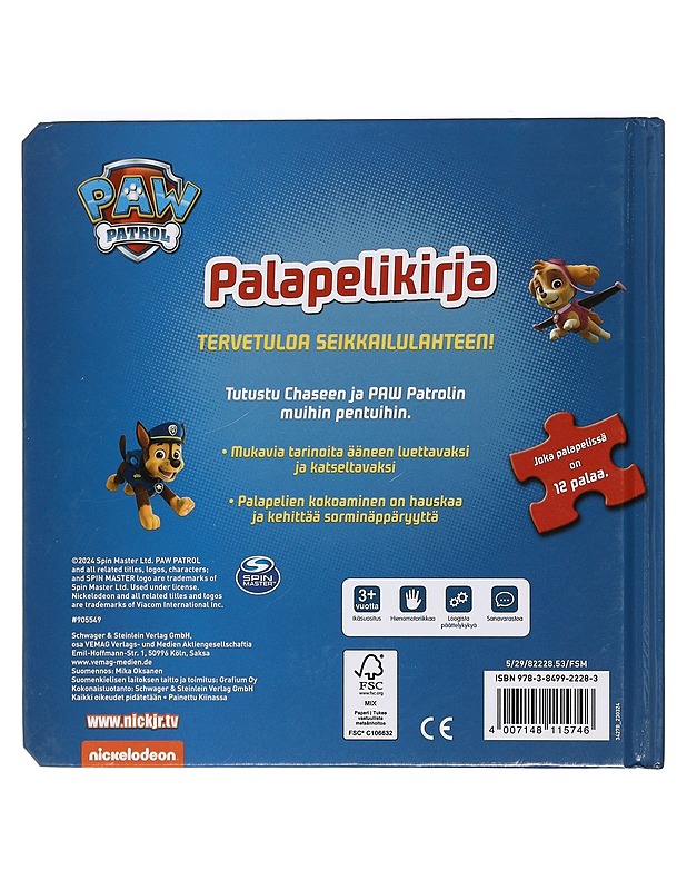 Paw Patrol : palapelikirja - Lastenkirjat - 10105421553 - 1