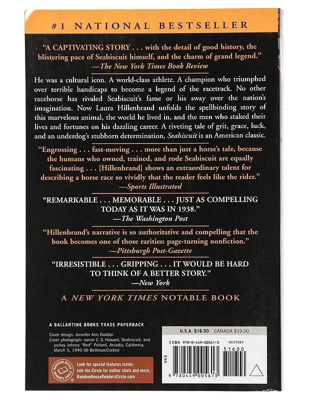 Seabiscuit - Laura Hillenbrand - Romaanit ja novellit - 10105421627 - 1