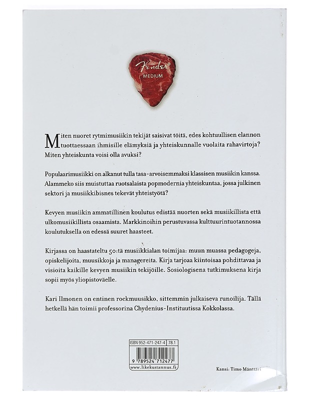 Soittajille soppaa : koulutuksen haasteet rytmimusiikissa - Kari Ilmonen - Musiikki- ja elokuvakirjat - 10105421710 - 1