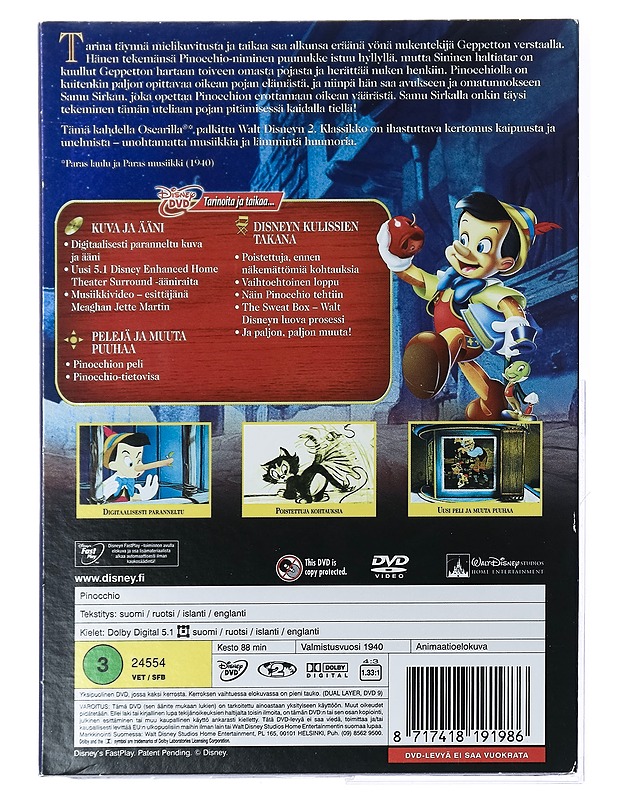 Pinocchio - DVD - DVD-elokuvat - 10105421915 - 1