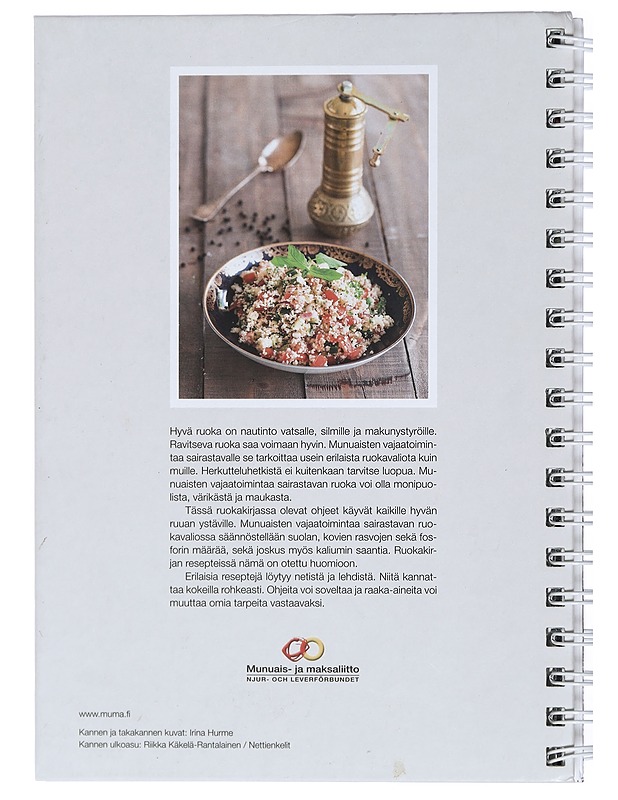 Nauti ruoasta : munuaisten vajaatoimintaa sairastavan ruokakirja - Munuais- ja maksaliitto - Ruokakirjat - 10105422148 - 1