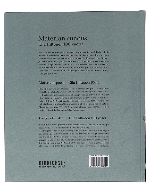 Materian runous : Eila Hiltunen 100 vuotta - Hiltunen, Eila - Taide- ja kulttuurikirjat - 10105422188 - 1