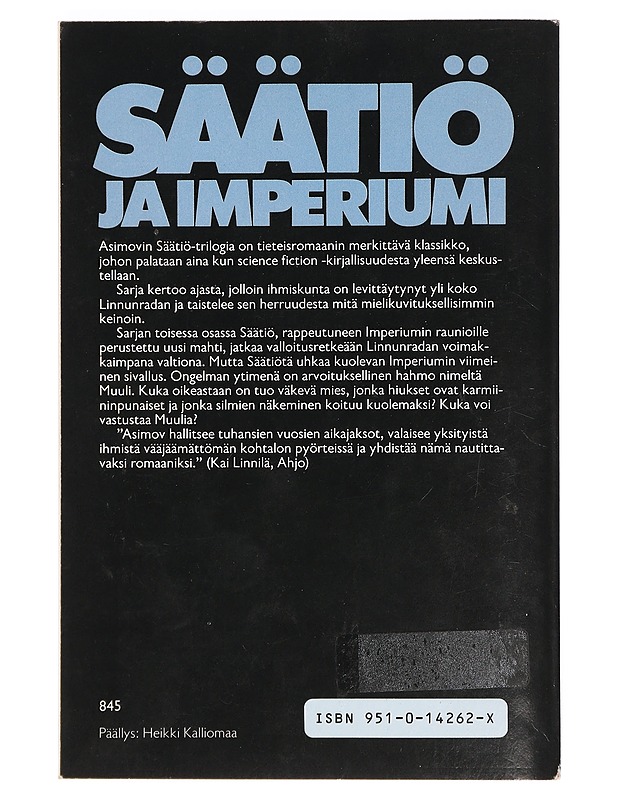 Säätiö ja Imperiumi - Asimov, Isaac - Fantasia- ja scifi - 10105422291 - 1