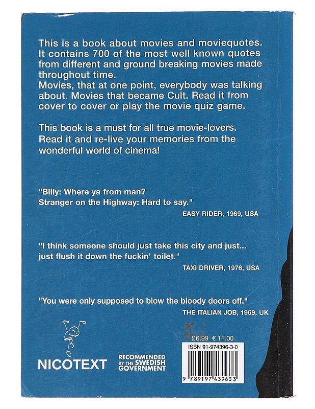 Nicos Cult MovieQuoteBook - Harrastekirjat - 10105422490 - 1