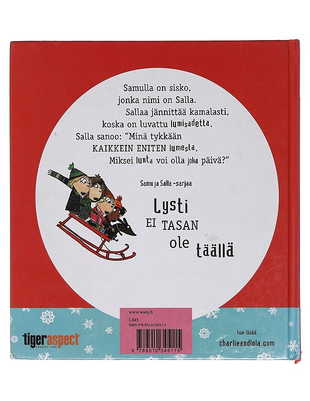 Kaikkein eniten tykkään lumesta - Child, Lauren - Lastenkirjat - 10105422608 - 1