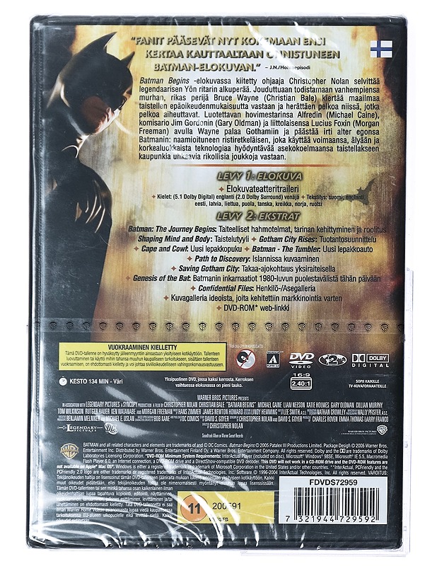 Batman Begins - DVD - DVD-elokuvat - 10105422674 - 1