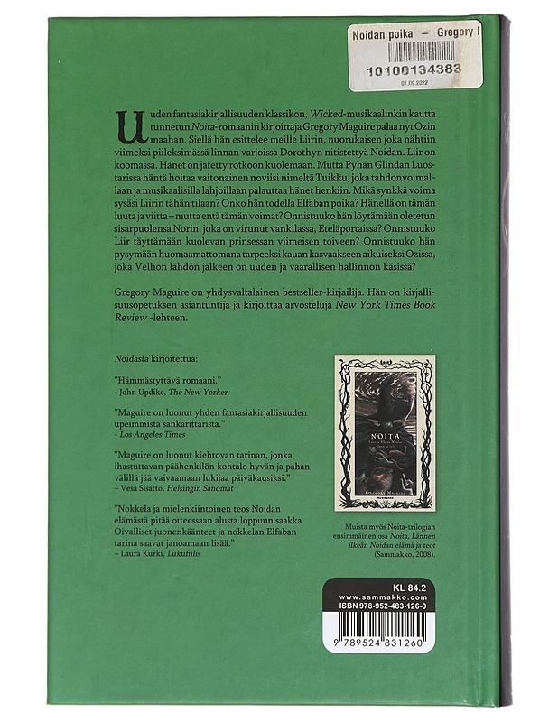 Noidan poika : romaani - Maguire, Gregory - Fantasia- ja scifi - 10105422695 - 1