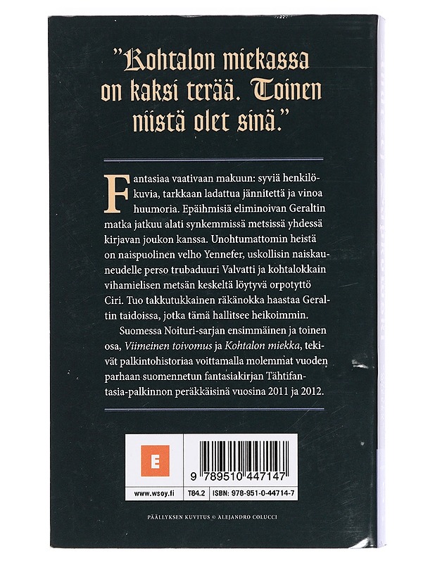 Kohtalon miekka - Sapkowski, Andrzej - Fantasia- ja scifi - 10105422773 - 1