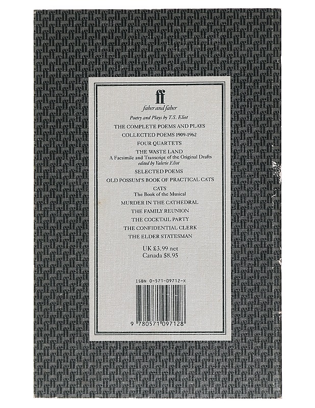 The waste land and other poems - T. S. Eliot - Runot ja näytelmät - 10105422793 - 1