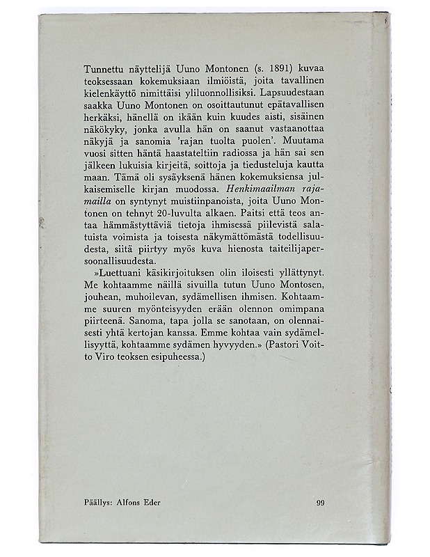 Henkimaailman rajamailla - Montonen, Uuno - Elämäkerrat ja muistelmat - 10105422803 - 1