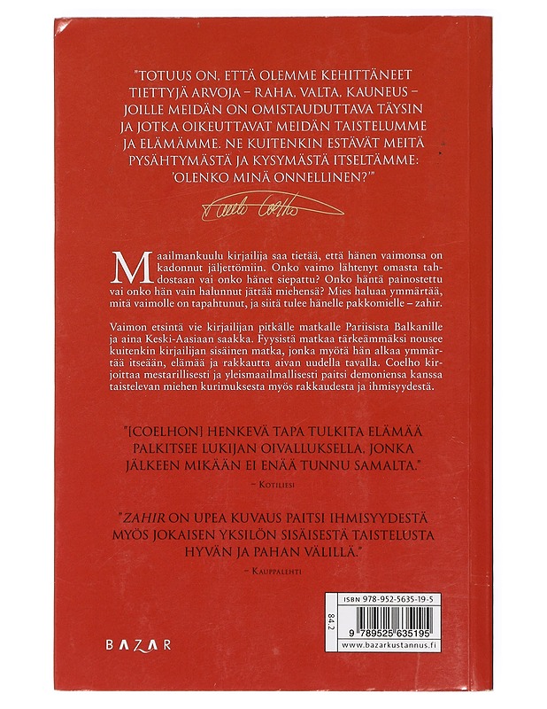 Zahir - Coelho, Paulo - Kaunokirjallisuus - 10105423003 - 1