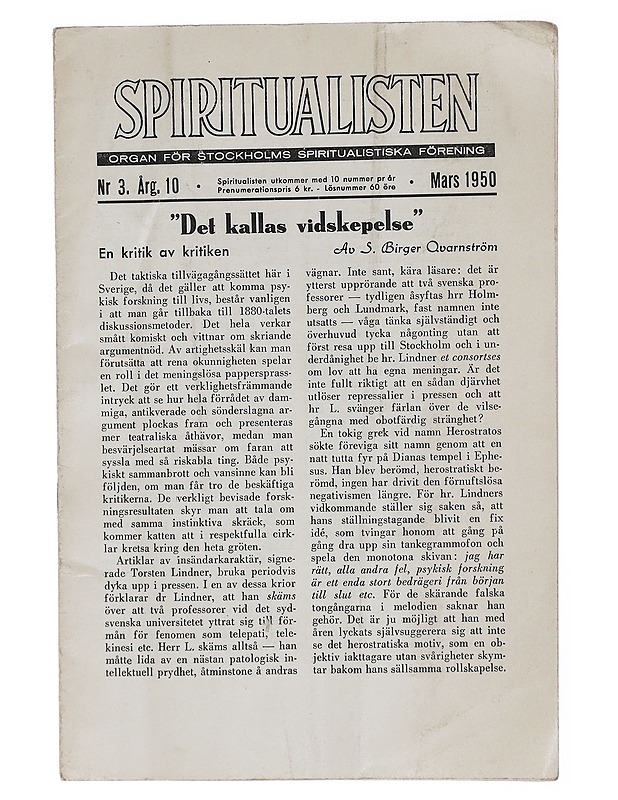 Spiritualisten, 3/1950 - Lehdet - 10105423068 - 0