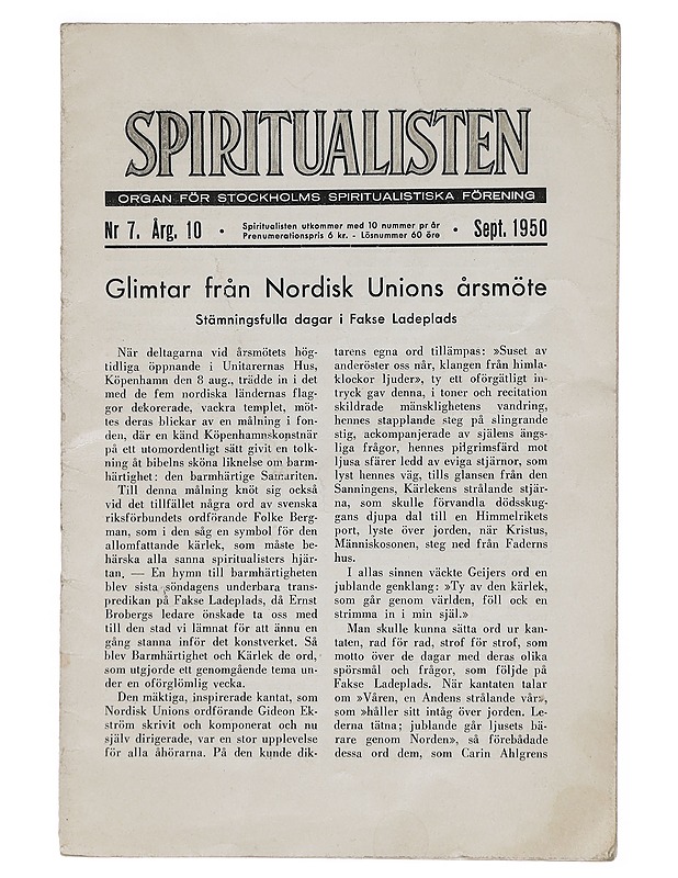 Spiritualisten, 7/1950 - Lehdet - 10105423072 - 0