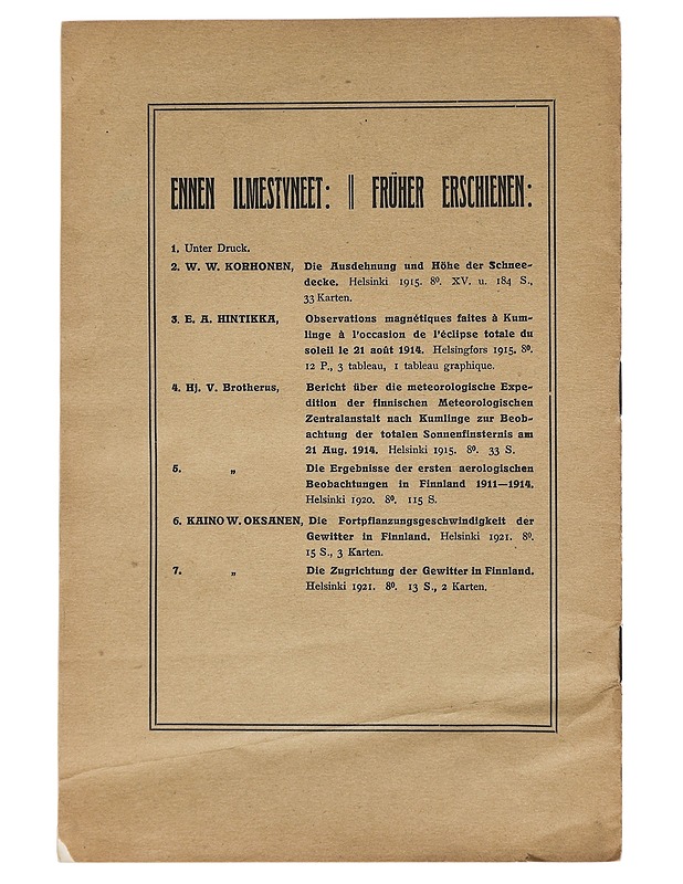 Gewitterwindrosen aus finland - Kaino W. Oksanen - Tietokirjat ja oppaat - 10105423115 - 1