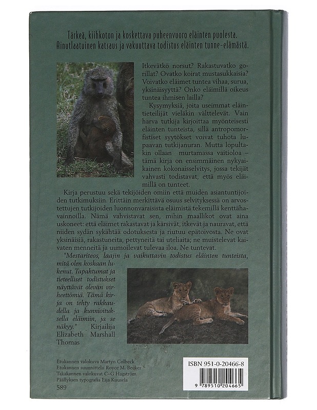 Kun norsut itkevät : eläinten tunne-elämä - Masson, Jeffrey Moussaieff - Tietokirjat ja oppaat - 10105423187 - 1