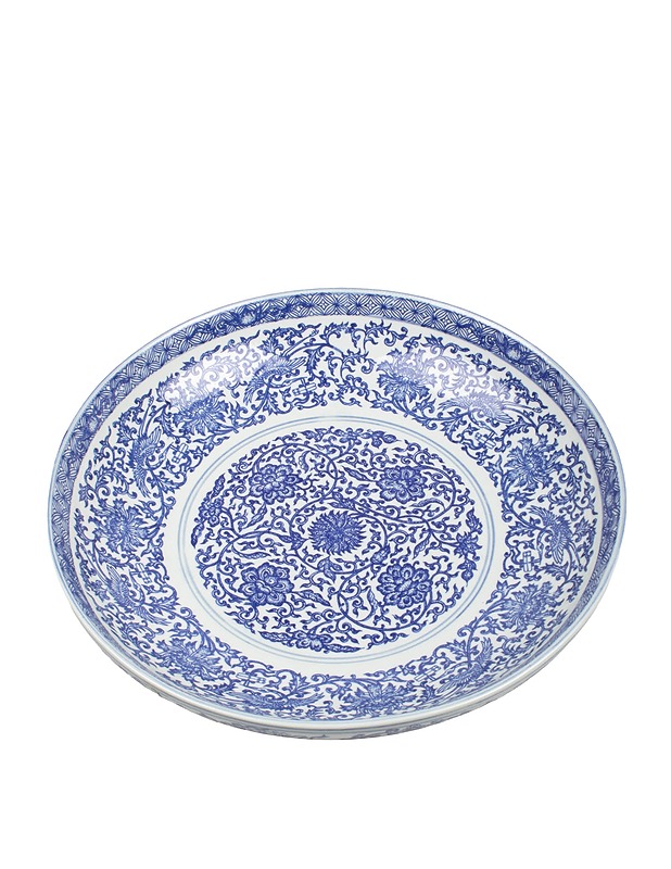 Suuri sinivalkoinen posliinimalja - Tarjoiluastiat - 10105423214 - 0