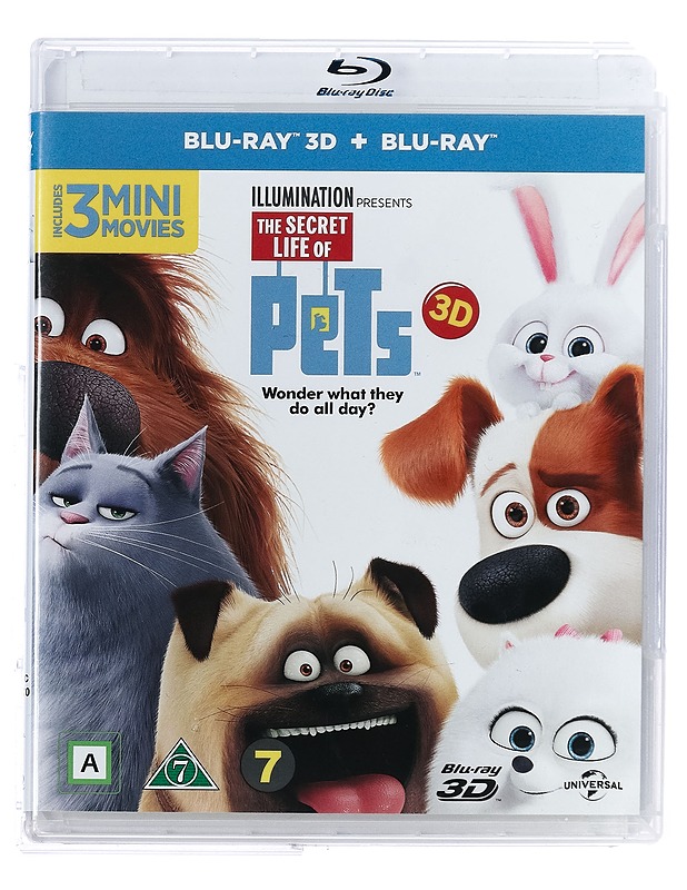The Secret Life Of Pets  - Blu-Ray 3D + Blu-Ray - Blu-ray-levyt - 10105423222 - 0