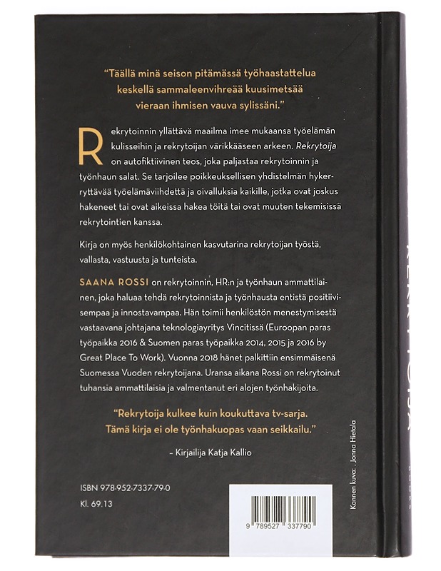 Rekrytoija - Saana Rossi - Elämäkerrat ja muistelmat - 10105423296 - 1