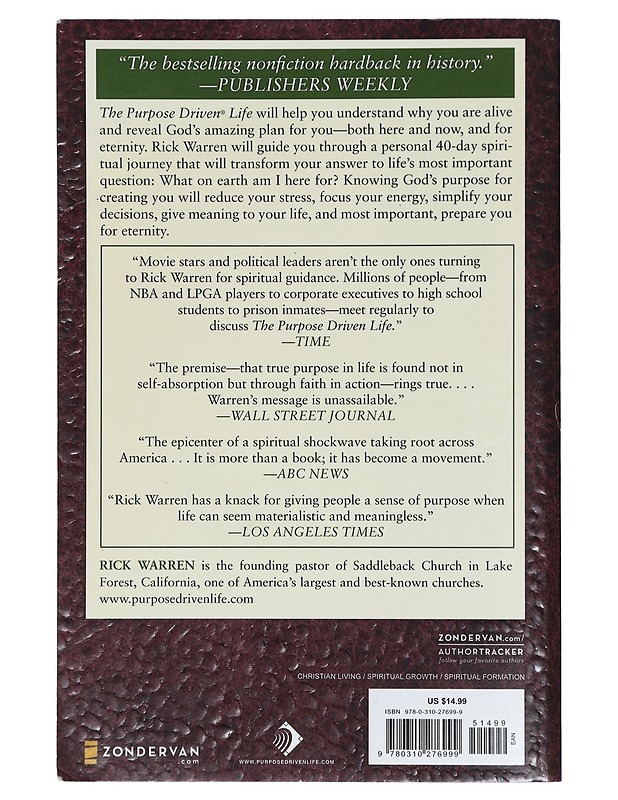 The Purpose Driven Life. What on Earth Am I Here For? - Rick Warren - Harrastekirjat - 10105423470 - 1