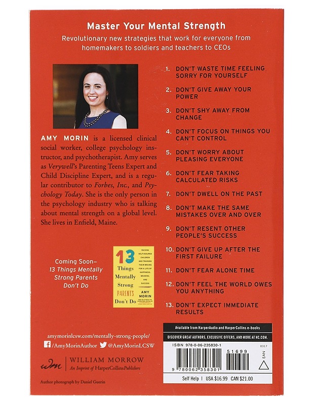 13 Things Mentally Strong People Don't Do - Morin, Amy - Tietokirjat ja oppaat - 10105423484 - 1