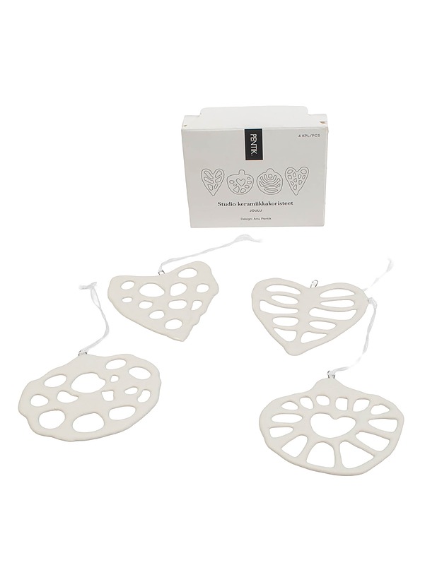 PENTIK Studio keramiikkakoristeet, 4 kpl - Joulutuotteet - 10105423550 - 0