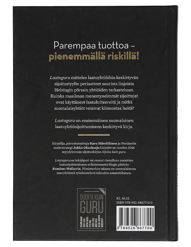 Laatuguru : näin valitset voittajaosakkeet - Hämäläinen, Karo - Tietokirjat ja oppaat - 10105423565 - 1