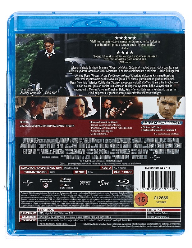 Public Enemies - Blu-Ray - Blu-ray-levyt - 10105423636 - 1