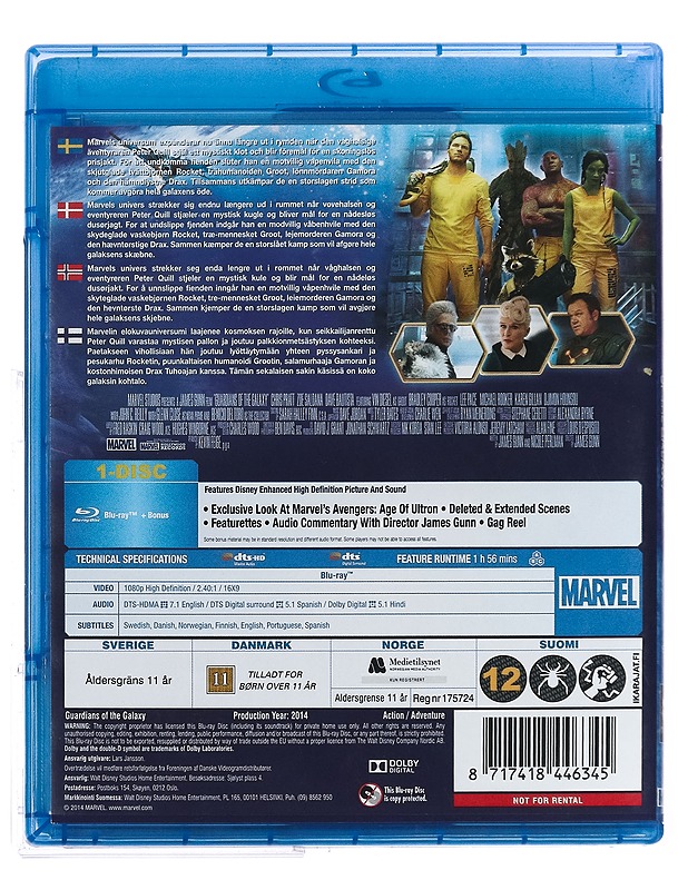 Guardians Of The Galaxy - Blu-Ray - Blu-ray-levyt - 10105423650 - 1
