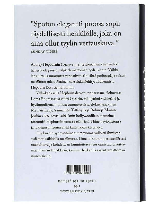 Lumous : Audrey Hepburnin elämä - Spoto, Donald - Elämäkerrat ja muistelmat - 10105423734 - 1