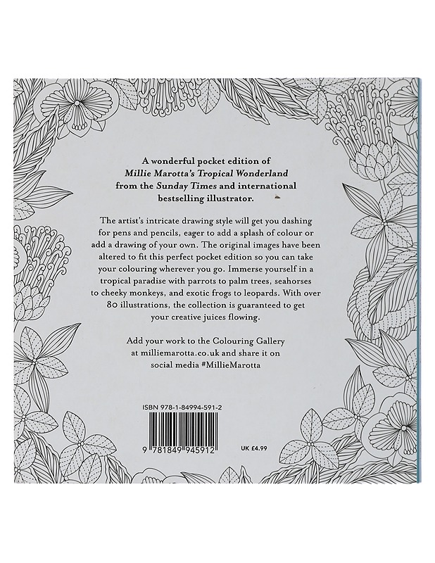 Millie Marotta's Tropical Wonderland Pocket Colouring - Harrastekirjat - 10105423745 - 1