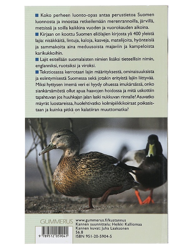 Koko perheen luonto-opas : nisäkkäät, linnut, kalat, hyönteiset, kasvit - Laaksonen, Juha - Tietokirjat ja oppaat - 10105423803 - 1