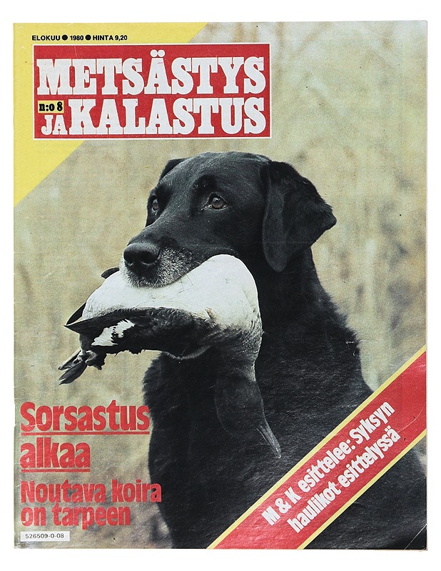 Metsästys ja Kalastus: No 8 Elokuu 1980 - Lehdet - 10105423832 - 0